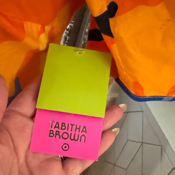 Vibrant Orange and Blue Midi Dress - Picture 8 of 9